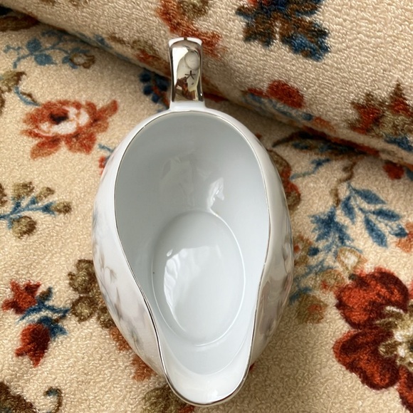 VINTAGE MIKASA 6137 GRAVY BOAT HANDLED WITH UNDER PLATE PLATINUM TRIM RARE ITEM - Picture 14 of 15